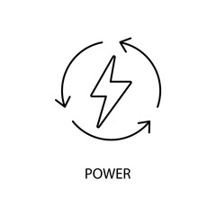 Power concept line icon. Simple element illustration.Power concept outline symbol design.
