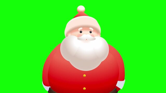 Santa Clause Singing on transparent background (alpha channel) Christmas 3D Animation