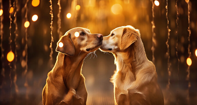 Close up of a dogs. AI generated.	