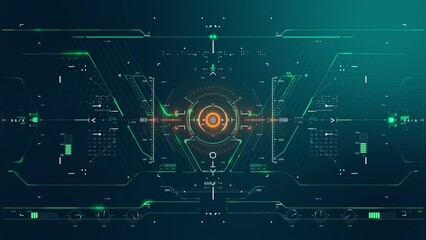 sci-fi futuristic advanced technology background 4k animation, animated hud screen - Powered by Adobe
