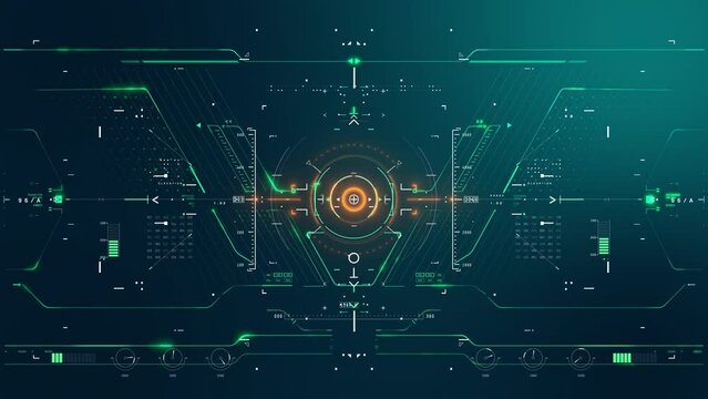 sci-fi futuristic advanced technology background 4k animation, animated hud screen - Powered by Adobe