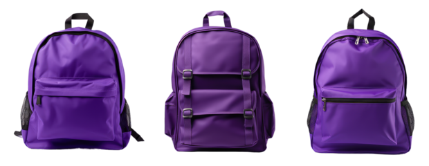Purple school bags