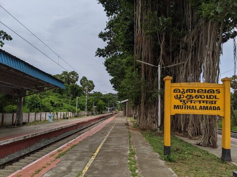 Muthalamada Rilway station in Palakkad district in Kerala, India