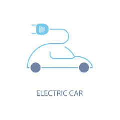 Electric car connector concept line icon. Simple element illustration. Electric car concept outline symbol design.