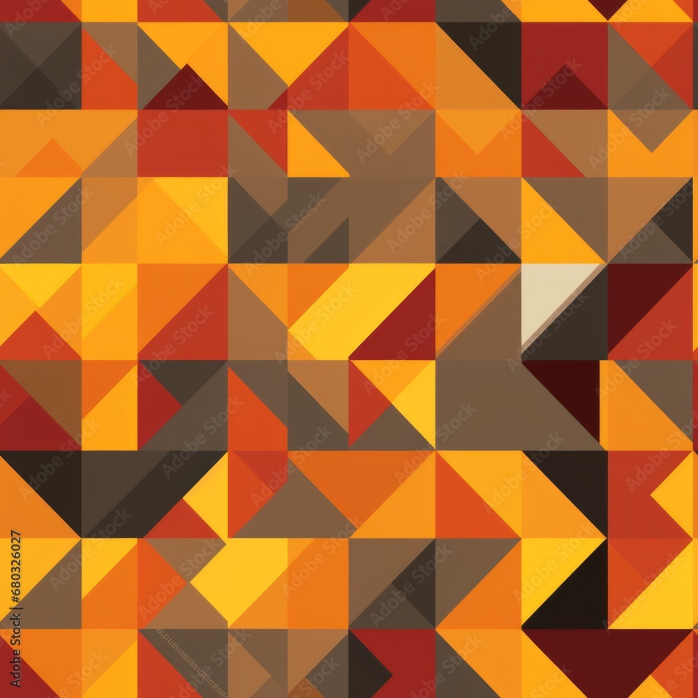 Poster vibrant orange geometric seamless pattern abstract and visually appealing design for versatile use