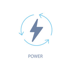 Power concept line icon. Simple element illustration.Power concept outline symbol design.