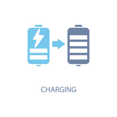 Battery Charging concept line icon. Simple element illustration.Battery Charging concept outline symbol design.