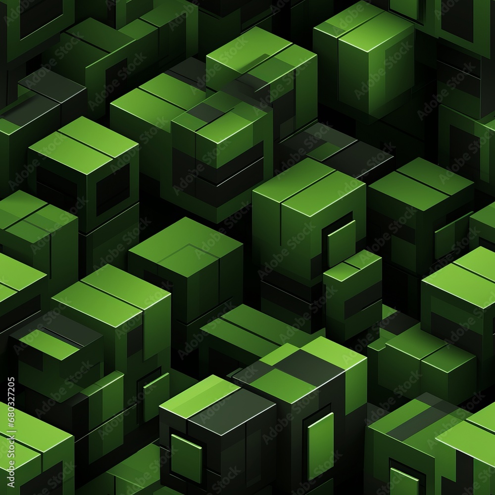 Poster vibrant green geometric pattern with captivating abstract design for creative projects