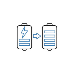 Battery Charging concept line icon. Simple element illustration.Battery Charging concept outline symbol design.