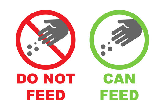 can feed and no feed. sign and symbol. vector stock