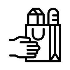 grocery line icon illustration vector graphic. Simple element illustration vector graphic, suitable for app, websites, and presentations isolated on white background