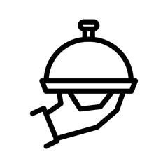 food tray line icon illustration vector graphic. Simple element illustration vector graphic, suitable for app, websites, and presentations isolated on white background