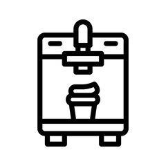 ice cream machine line icon illustration vector graphic. Simple element illustration vector graphic, suitable for app, websites, and presentations isolated on white background