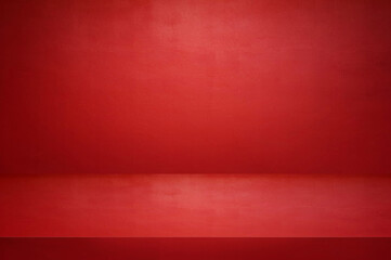 Red concrete walls and floors with light background and shadows. Used for displaying products