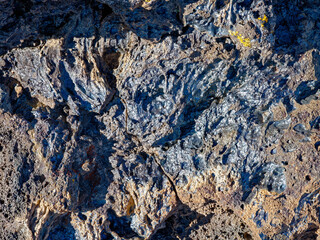 Detail of lava formations in a spatter cone at the Fleener Chimneys in the Lava Beds National Monument, California, USA