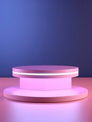 Futuristic pedestal for display. Blank podium for product. 3d rendering, copy space, generative ai