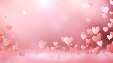 Fototapeta na wymiar Depiction of a soft pink background dotted with tiny heart-shaped symbols AI generated illustration