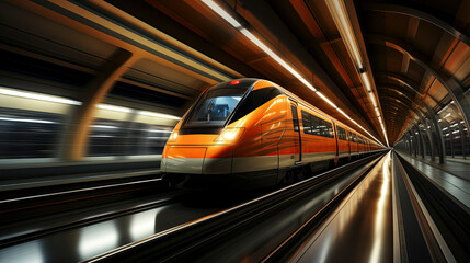 Fototapeta premium A Thrilling Journey Through the Tunnel of Speed