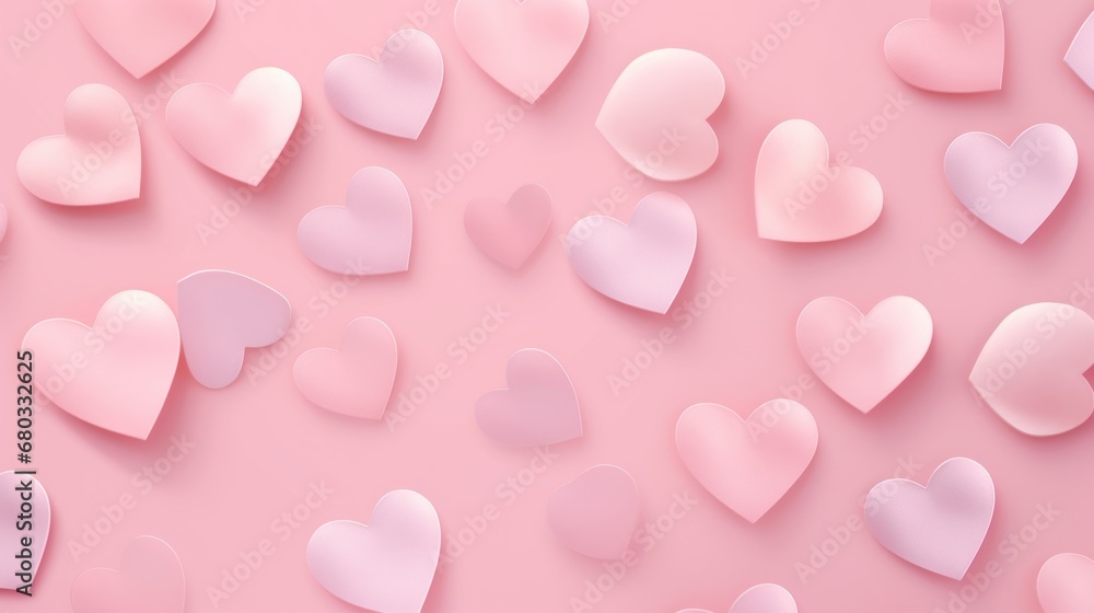 Poster craft a minimalistic heart pattern repeated across a soft gradient pink backdrop ai generated illust