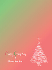 abstract christmas tree with gradient background
