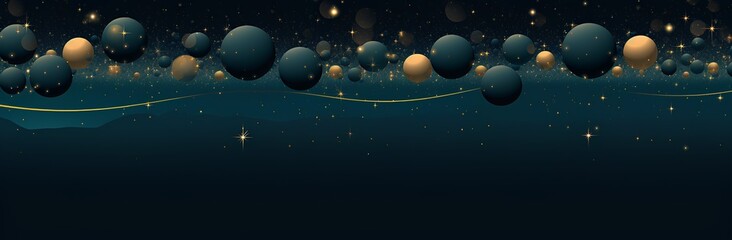water drops, Christmas and New Year background with blue balls and golden stars. Vector illustration.
