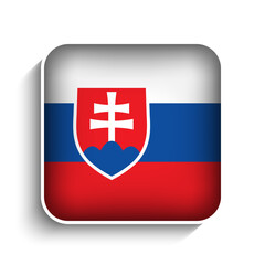 Fototapeta premium Vector Square Slovakia Flag Icon