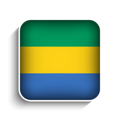 Fototapeta premium Vector Square Gabon Flag Icon