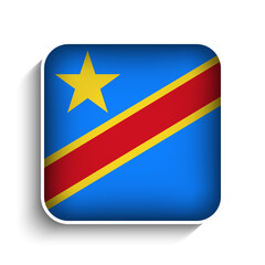 Vector Square Democratic Republic of the Congo Flag Icon