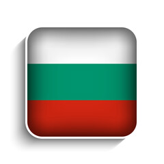 Vector Square Bulgaria Flag Icon