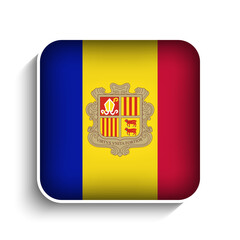 Obraz premium Vector Square Andorra Flag Icon