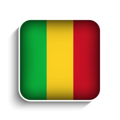 Fototapeta premium Vector Square Mali Flag Icon