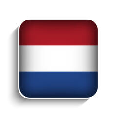 Fototapeta premium Vector Square Netherlands Flag Icon