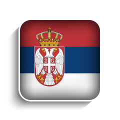Obraz premium Vector Square Serbia Flag Icon