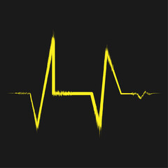 yellow heart beat for graphic tee t shirt or sweatshirt