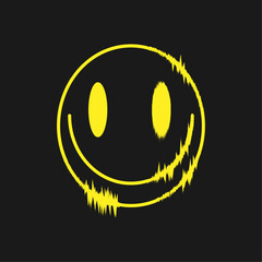 Graffiti urban street art style crown, smile icon for graphic tee t shirt or sweatshirt