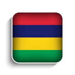 Vector Square Mauritius Flag Icon