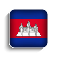 Fototapeta premium Vector Square Cambodia Flag Icon