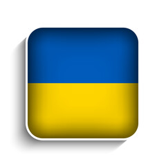 Vector Square Ukraine Flag Icon