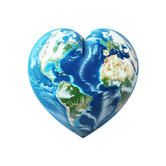 heart-shaped earth. Love for the planet, walk for the planet ecologist