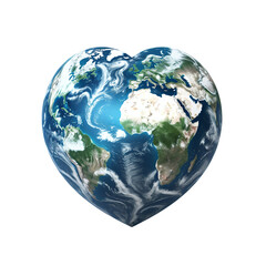 heart-shaped earth. Love for the planet, walk for the planet ecologist