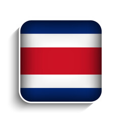 Vector Square Costa Rica Flag Icon