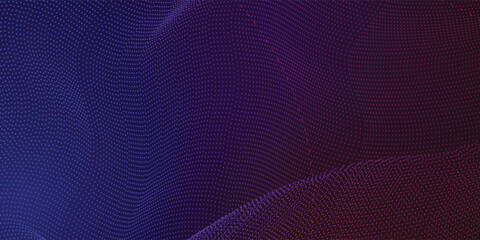 dots wave dynamit Dark abstract background with glowing wave. Shiny moving lines design element. Modern purple blue gradient flowing wave lines. Futuristic technology concept. Vector dots wave 
