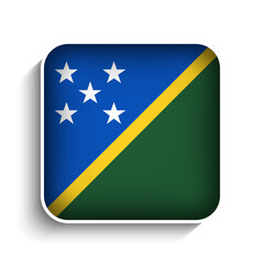 Vector Square Solomon Islands Flag Icon