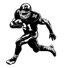 Powerful American Football Player Vector Illustration