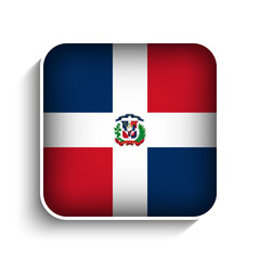 Fototapeta premium Vector Square Dominican Republic Flag Icon