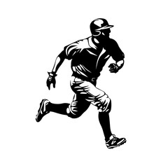 Fototapeta na wymiar Energetic Baseball Player Vector Illustration