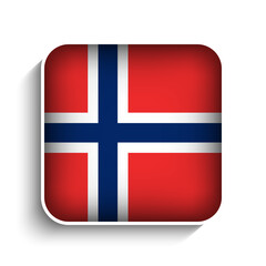 Vector Square Norway Flag Icon