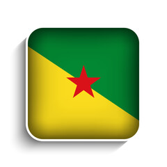 Vector Square French Guiana Flag Icon