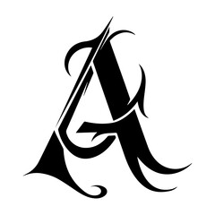 A Letter Logo vector art illustration, A Letter Icon vector illustration