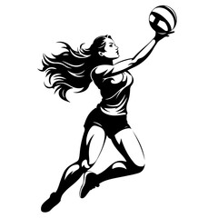 Dynamic Volleyball Player Vector Illustration